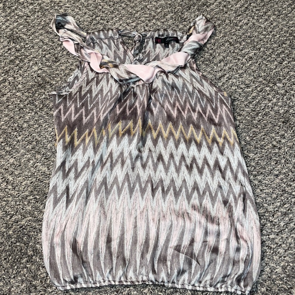 HeartSOUL XS grey yellow and pink tank/blouse